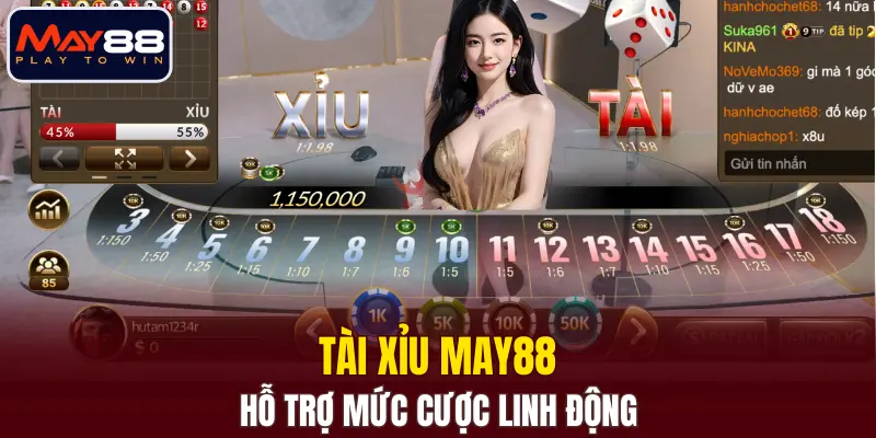 Tài Xỉu MAY88 hỗ trợ mức cược linh động