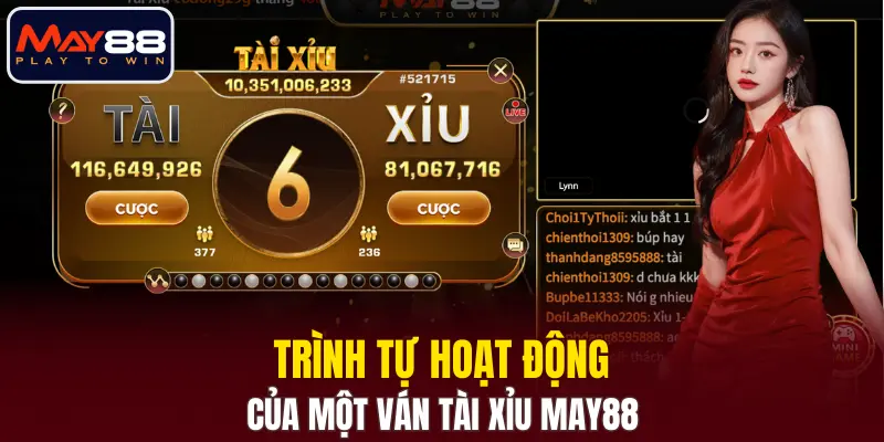 Trình tự hoạt động của một ván Tài Xỉu MAY88